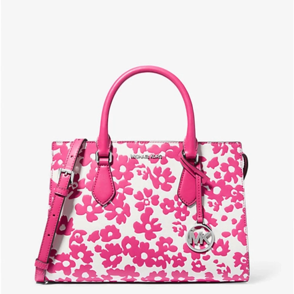 Michael Kors Dragonfruit Sheila Satchel with Flower Print